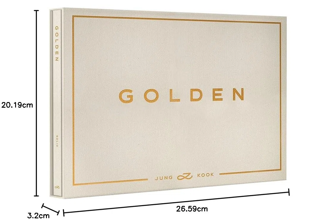 BTS - JUNGKOOK GOLDEN [SOLID Ver.] 1st Solo Album CD+Poster+Photocard+Symbol Sticker+Postcard+Photobook+Contents Envelope+(Extra BTS 6 Photocards+1 Double-Sided Photocard+Pocket Mirror)