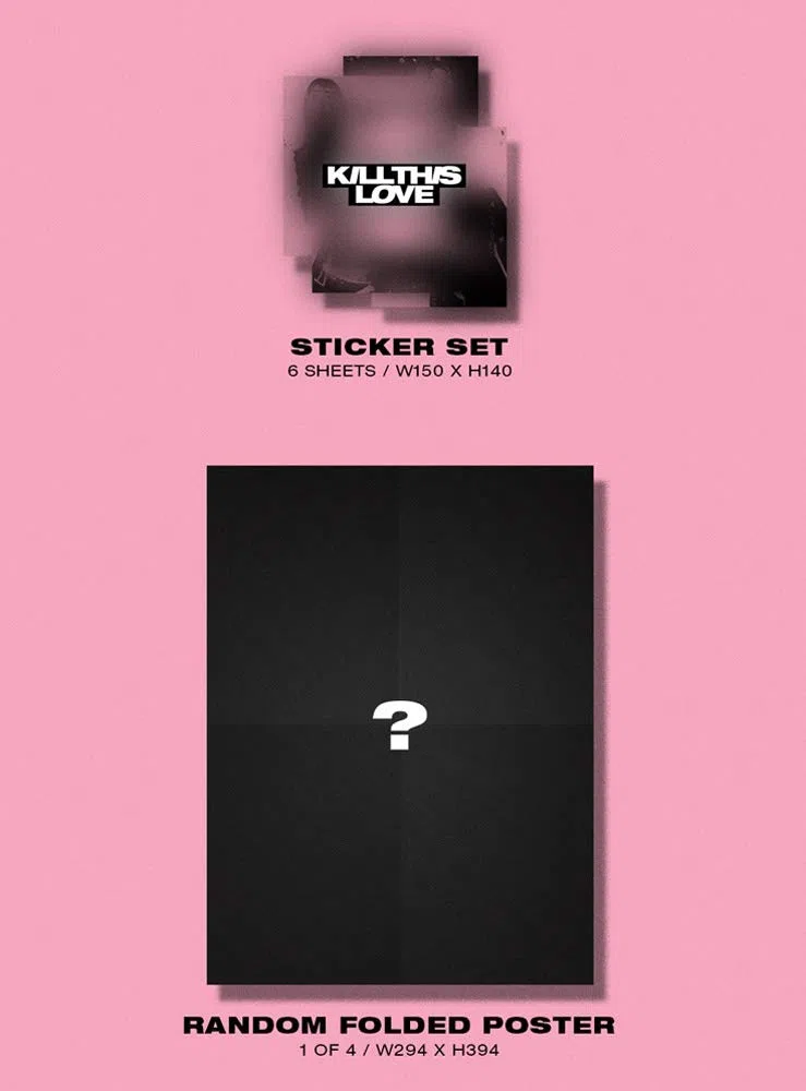 BLACKPINK Kill This Love [Pink Version] the 2nd Mini Album CD+Photobook+Poster+Photo Zine+4 Photocards+Polaroid Photocard+Sticker Set+Lyrics Book+(Extra BLACKPINK 5 Photocards+Pocket Mirror)