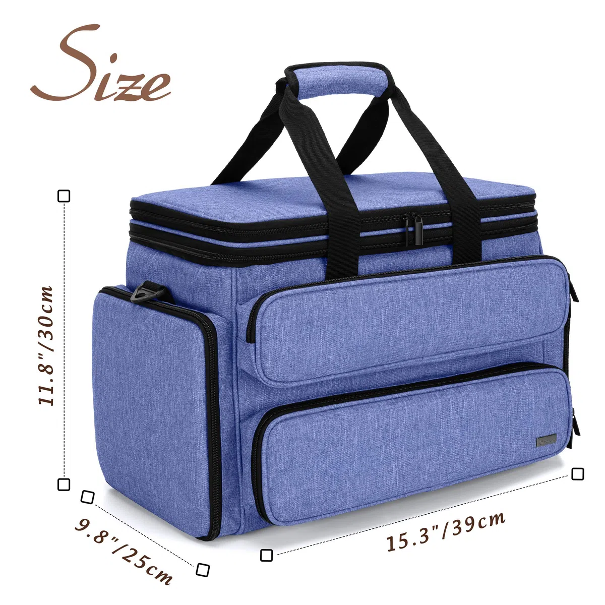 Yarwo Stricktasche zur Aufbewahrung von Wolle, Häkel Aufbewahrungstasche für Garn, Handarbeitstasche für Stricken Wolle und Häkel Zubehör, Blau