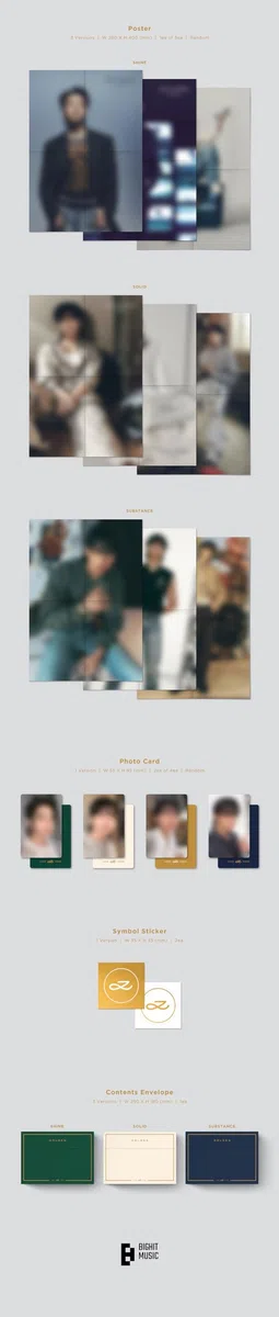 BTS - JUNGKOOK GOLDEN [SOLID Ver.] 1st Solo Album CD+Poster+Photocard+Symbol Sticker+Postcard+Photobook+Contents Envelope+(Extra BTS 6 Photocards+1 Double-Sided Photocard+Pocket Mirror)