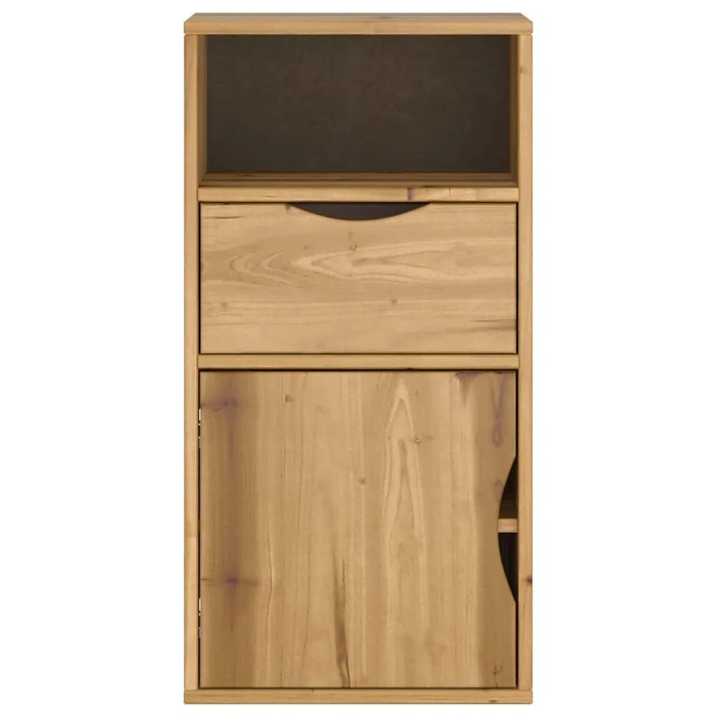 vidaXL Beistellschrank mit Schublade ODDA 40x24x79cm Massivholz Kiefer, Schrank, Aufbewahrungsschrank, Flurschrank, Sideboard, Küchenschrank