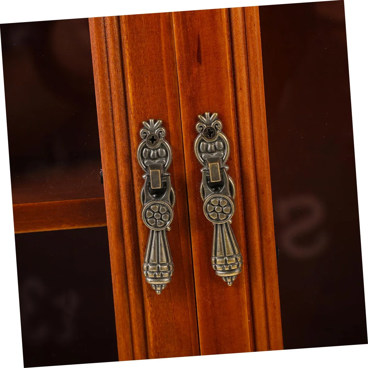 KICHOUSE Wandschrank Holz mit Zwei Türen Niedriger Aufbewahrungsschrank für Wohnzimmer Rustikaler Vintage Stil Multifunktionales Design für Zuhause