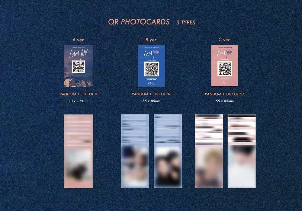 JYP Ent Stray Kids I am You (You Version) The 3rd Mini Album CD-R+Photobook+3 QR Photocards+(Extra 4 Photocards+1 Double-Sided Photocard+Pocket Mirror)