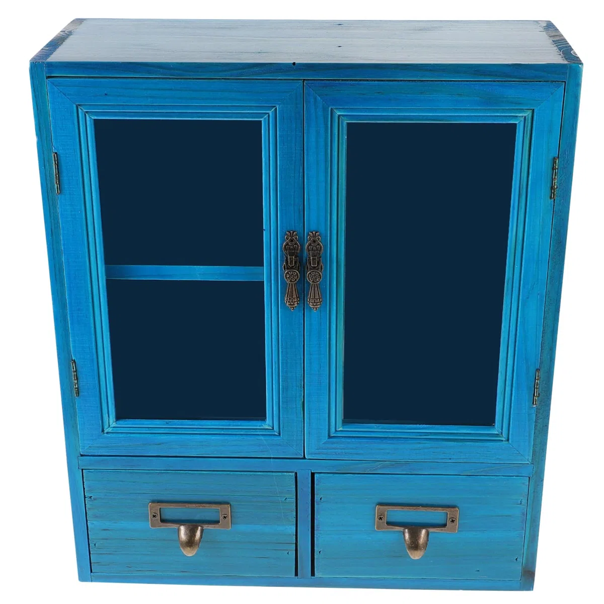 Veemoon Kleiner Hängeschrank im Vintage Stil mit Großem Fassungsvermögen Platzsparend Doppeltür Design Dekorativer Wandschrank für Wohnzimmer und Flur