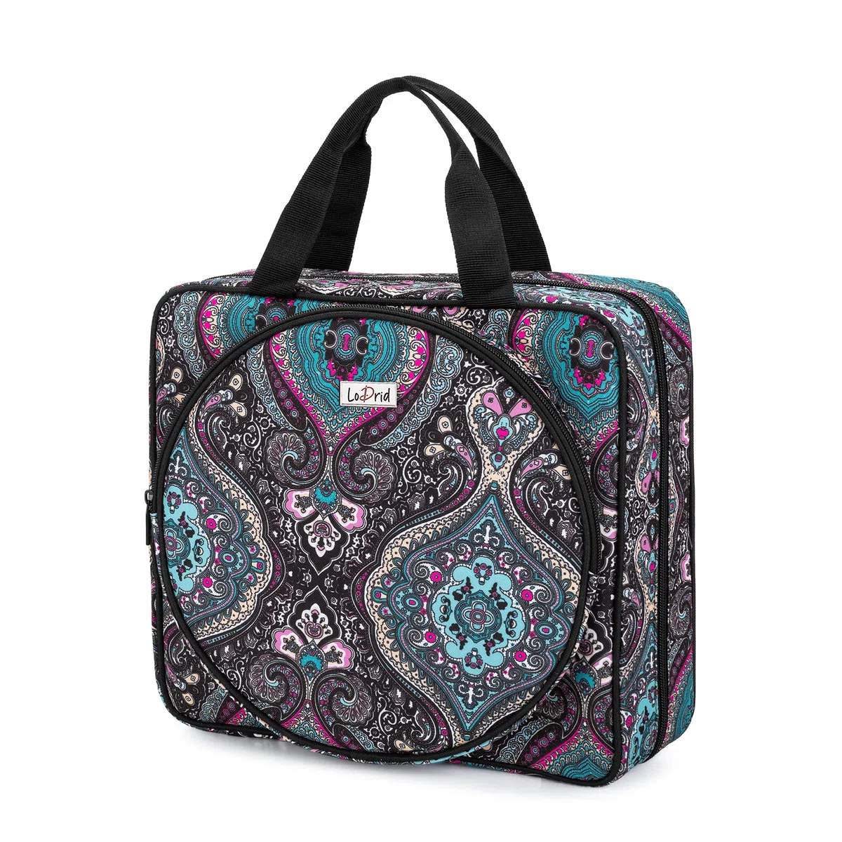 LoDrid Stickereitasche, Quadratische Strickzubehör Aufbewahrungstasche, Tragbare Basteltasche für Stickerei-Kits und Kreuzstich-Kits-Werkzeuge, Mehrere Taschen, Totem, nur Tasche