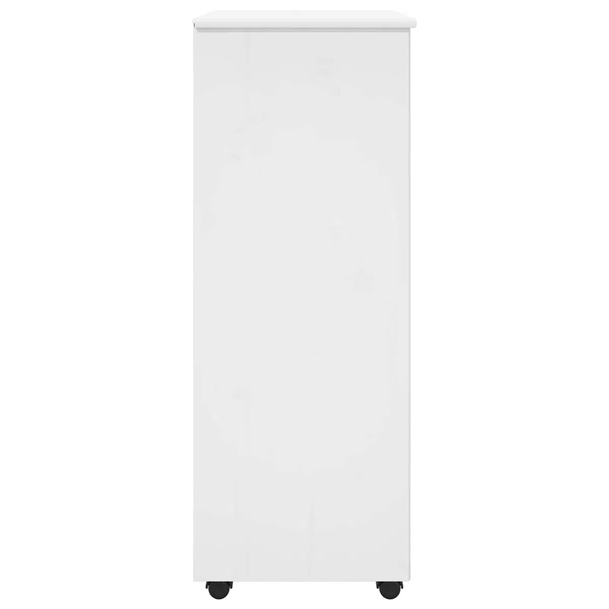 Rollschrank Kiefer Massivholz Weiß 53 x 39 x 103 cm Mobiler Rollcontainer mit 5 Schubladen und 1 Fach Moderner Beistellschrank für Home-Office Arbeitszimmer und Wohnzimmer