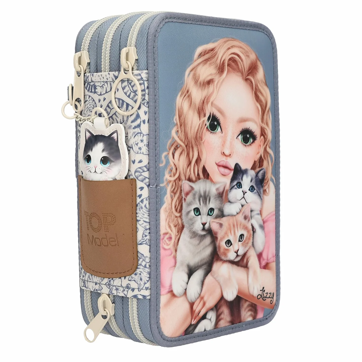 Depesche TOPModel 3 Fach Federtasche CAT Love- Geschenke für Mädchen
