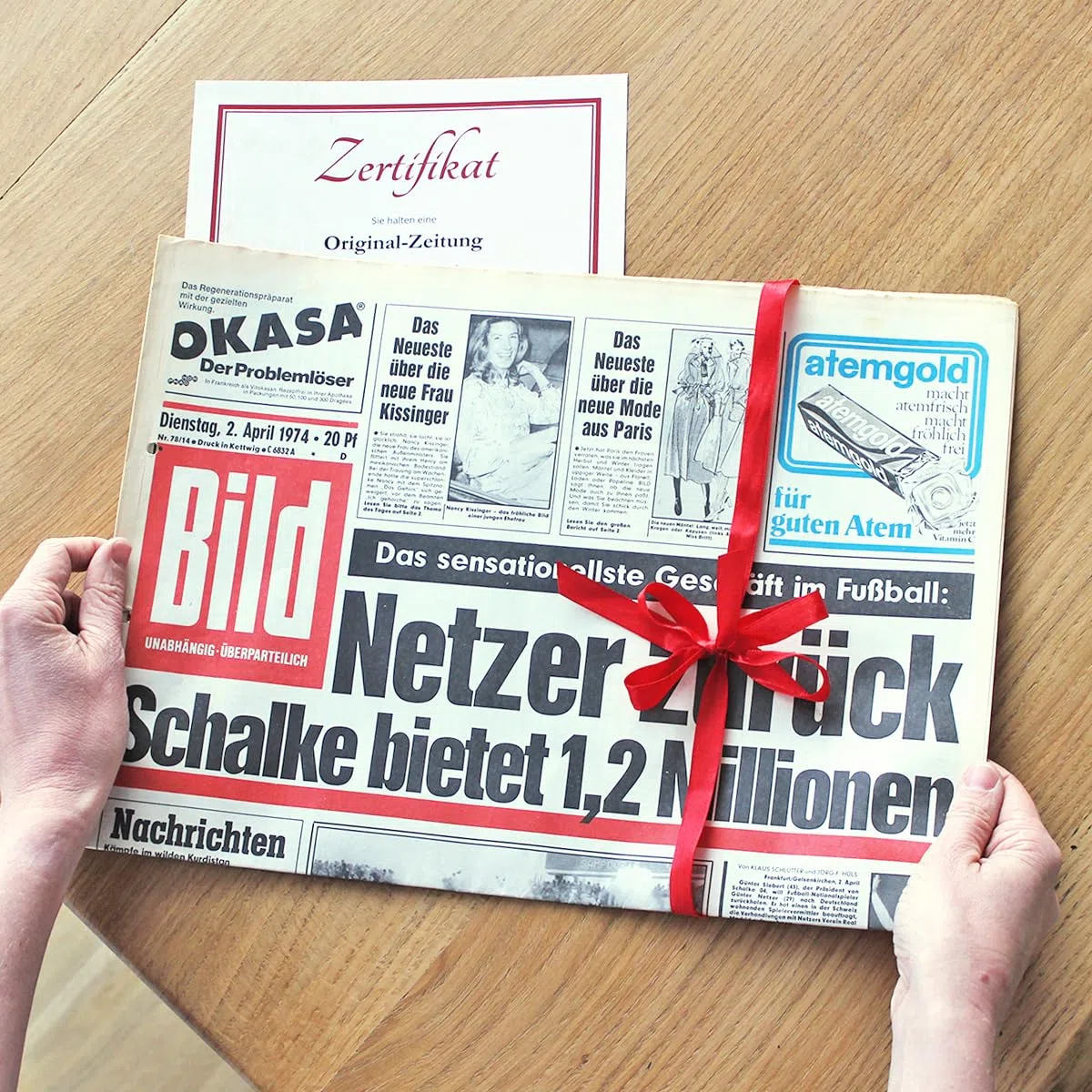 Geschenkidee zum 80. Geburtstag: Zeitung vom Tag der Geburt - historische Zeitung